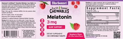 Melatonin 3 mg Raspberry Flavor label