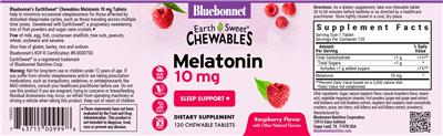 Melatonin 10 mg Raspberry Flavor label