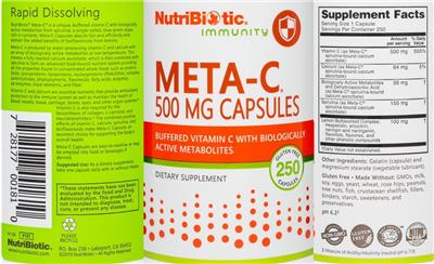 Meta-C 500 mg Capsules label