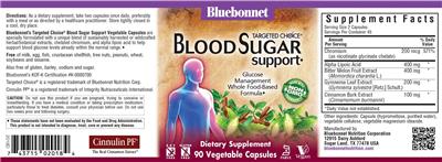 Blood Sugar Support label
