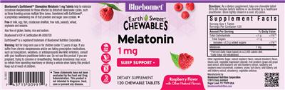 Melatonin 1 mg Raspberry Flavor label