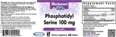 Phosphatidyl Serine 100 mg label