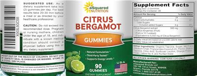 Citrus Bergamot Gummies label