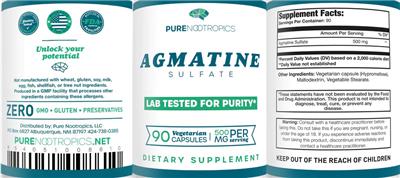 Agmatine Sulfate 500 mg label