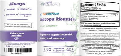 Bacopa Monnieri 300 mg label