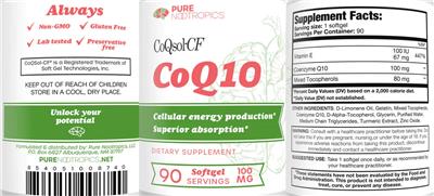 CoQ10 100 mg label