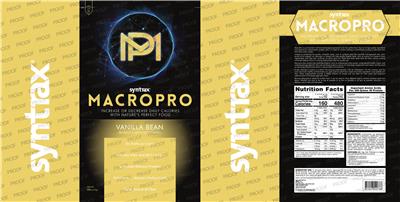MacroPro Vanilla Bean Flavored label