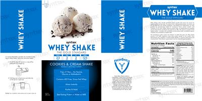 Whey Shake Cookies & Cream label