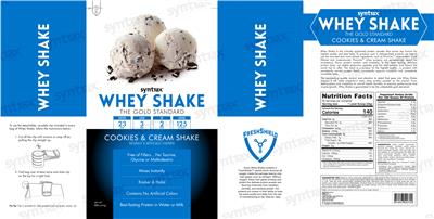 Whey Shake Cookies & Cream label