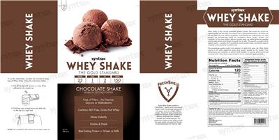 Whey Shake Chocolate Shake label