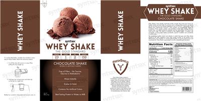 Whey Shake Chocolate Shake label