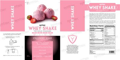 Whey Shake Strawberry Shake label