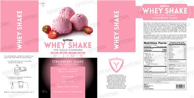 Whey Shake Strawberry Shake label