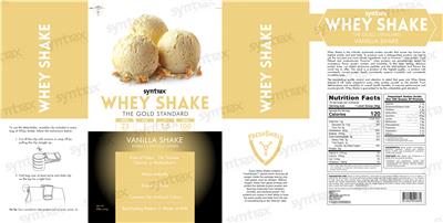 Whey Shake Vanilla Shake label
