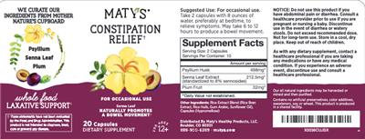 Constipation Releif label