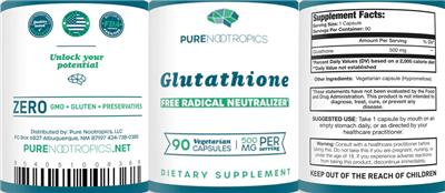Glutathione 500 mg label
