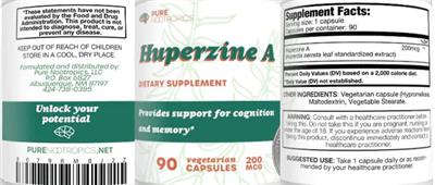 Huperzine A 200 mcg label