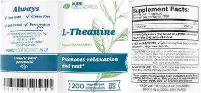 L-Theanine 200 mg label