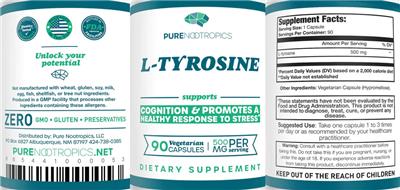 L-Tyrosine 500 mg label