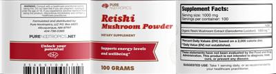 Reishi Mushroom Powder label