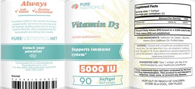 Vitamin D3 5000 IU label