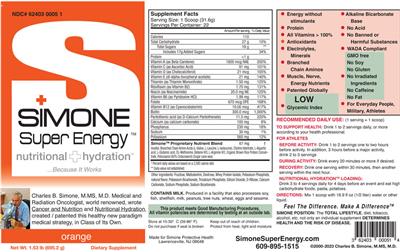Simone Super Energy Orange label