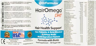 HairOmega DHT label