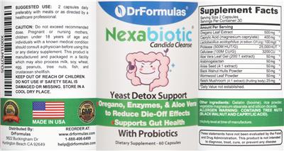 NexaBiotic Candida Cleanse label