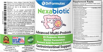 NexaBiotic Advanced Multi-Probiotic label