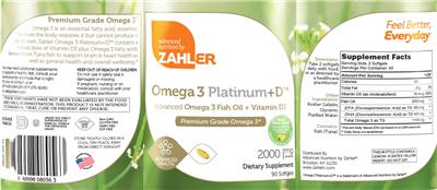 Omega 3 Platinum+D label