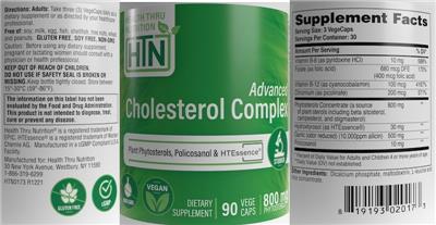 Advanced Cholesterol Complex 800 mg label