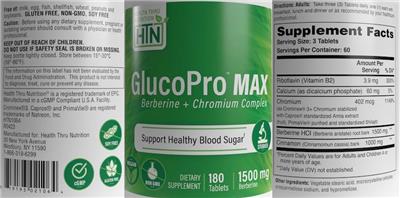 GlucoPro Max label
