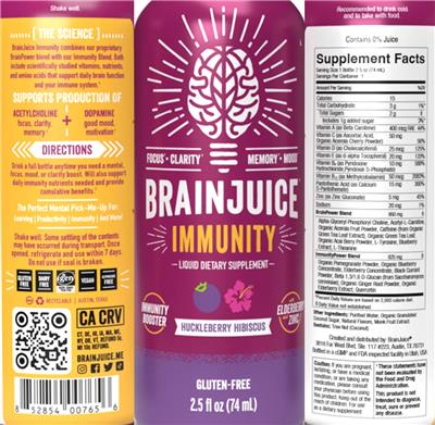 BrainJuice Immunity Huckleberry Hibiscus label