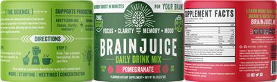 BrainJuice Daily Drink Mix Pomegranate label