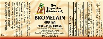 Bromelain 400 mg label