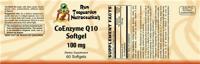 CoEnzyme Q10 Softgel 100 mg label