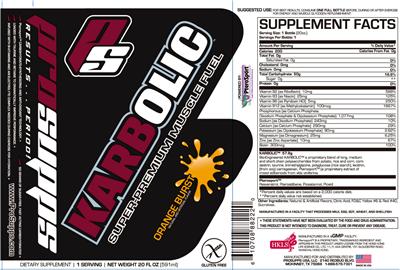 Karbolic Super-Premium Muscle Fuel Orange Burst label