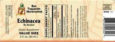 Echinacea No Alcohol label