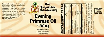 Evening Primrose Oil 1,300 mg label