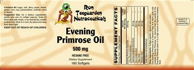 Evening Primrose Oil 500 mg label