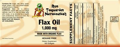 Flax Oil 1,000 mg label