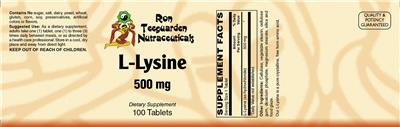 L-Lysine 500 mg label