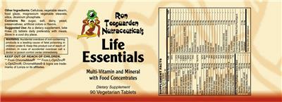 Life Essentials label