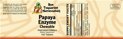 Papaya Enzyme Chewable label