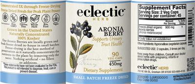 Aronia Berry 450 mg label