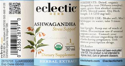 Ashwagandha Extract label