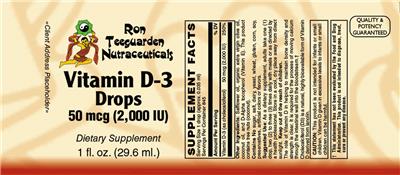 Vitamin D-3 Drops 50 mcg label