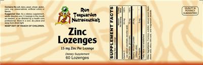 Zinc Lozenges 15 mg label