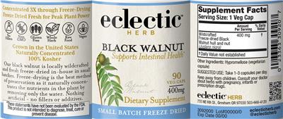 Black Walnut 400 mg label