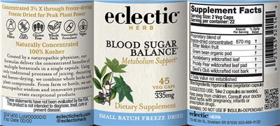 Blood Sugar Balance 335 mg label
